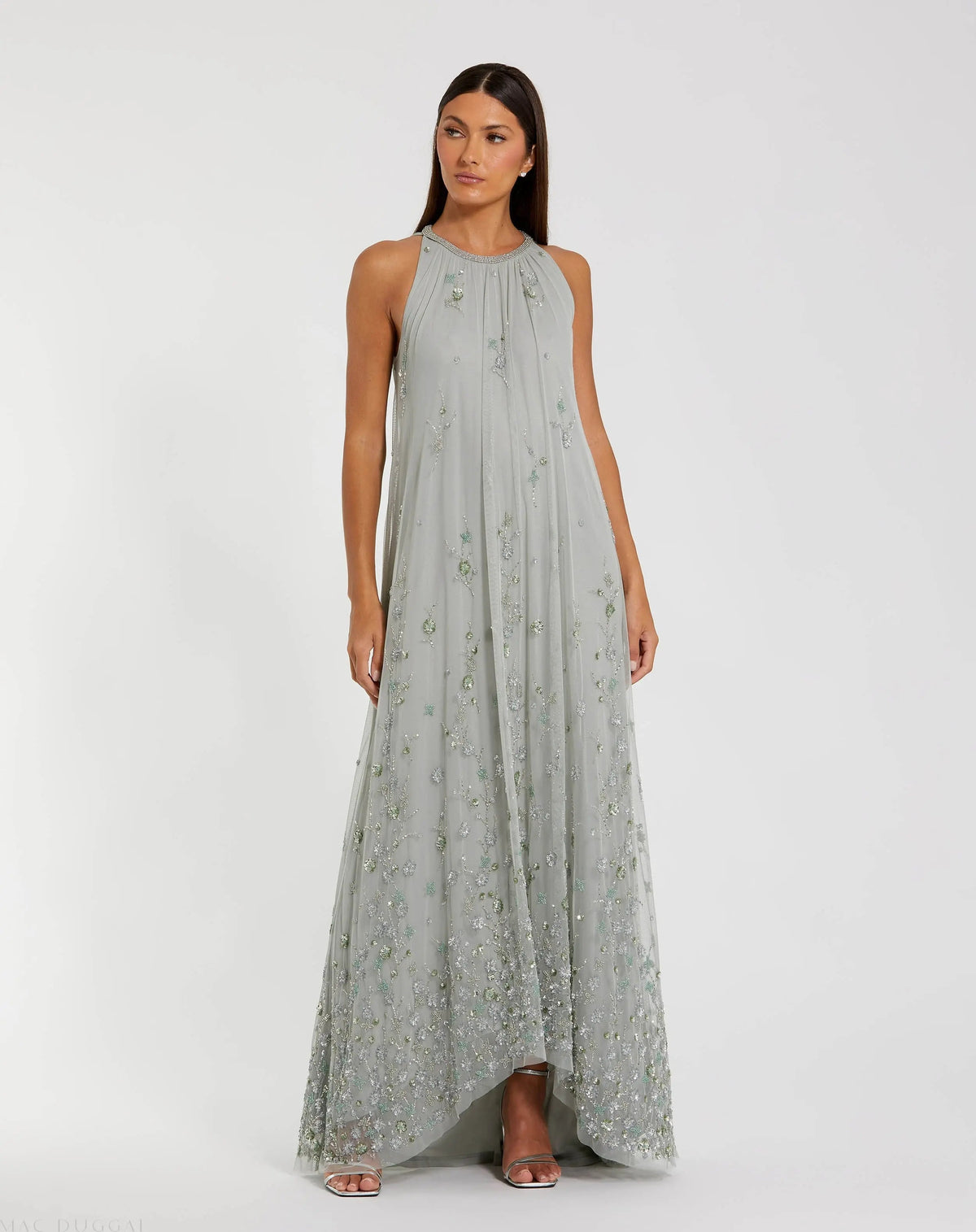 Women's Green Dress Floral - Green Sequin Halter