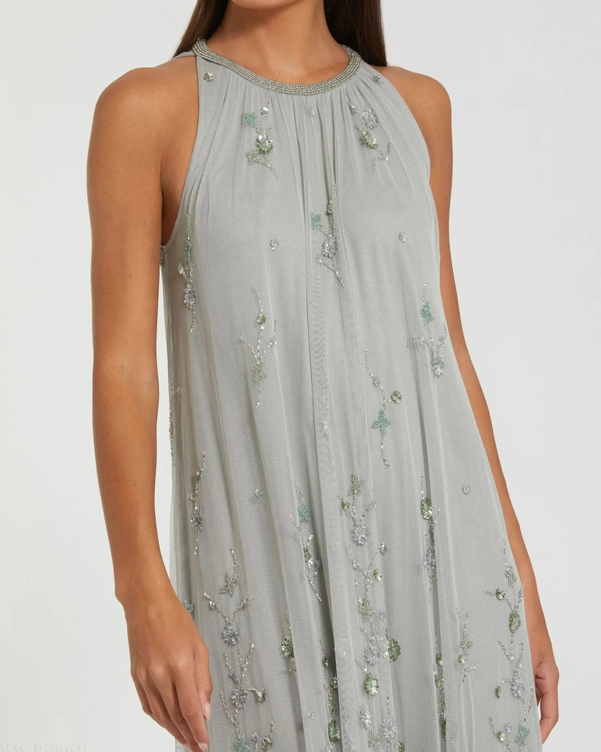 Women's Green Dress Floral - Green Sequin Halter