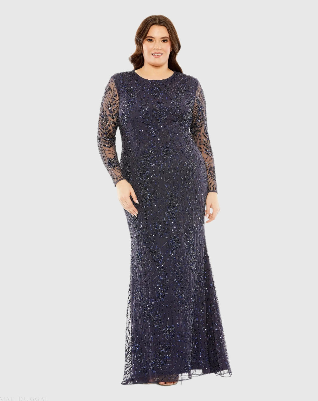 Women's Navy Dress - Navy Sequin Mesh