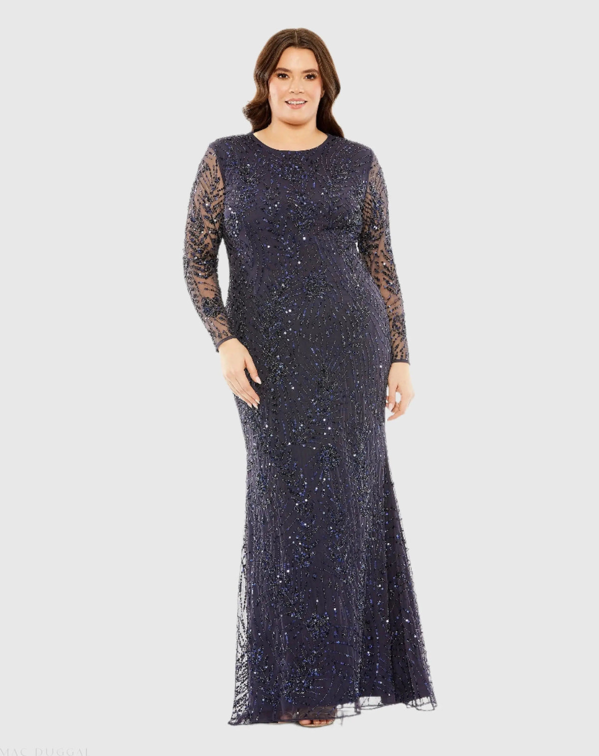 Women's Navy Dress - Navy Sequin Mesh