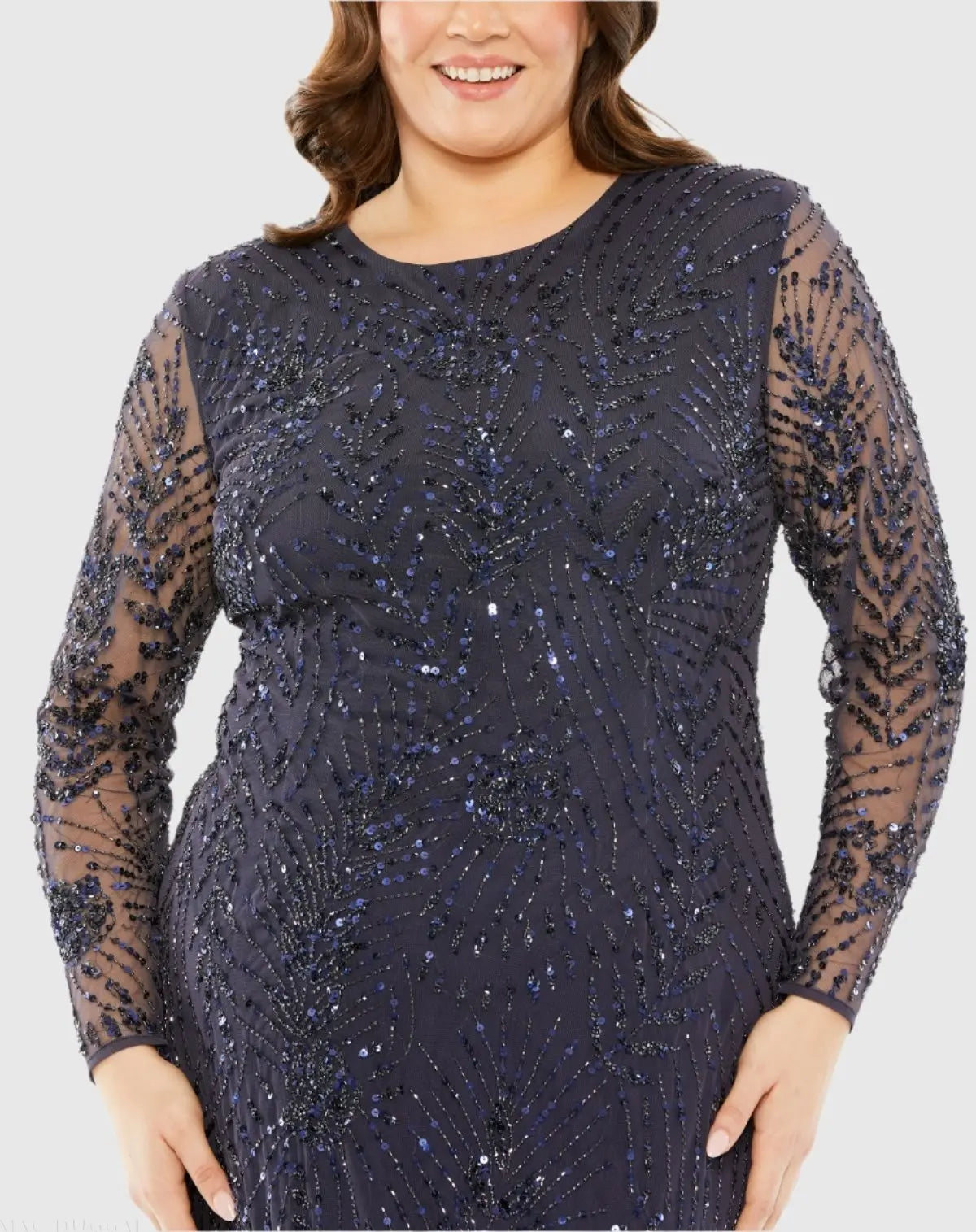 Women's Navy Dress - Navy Sequin Mesh