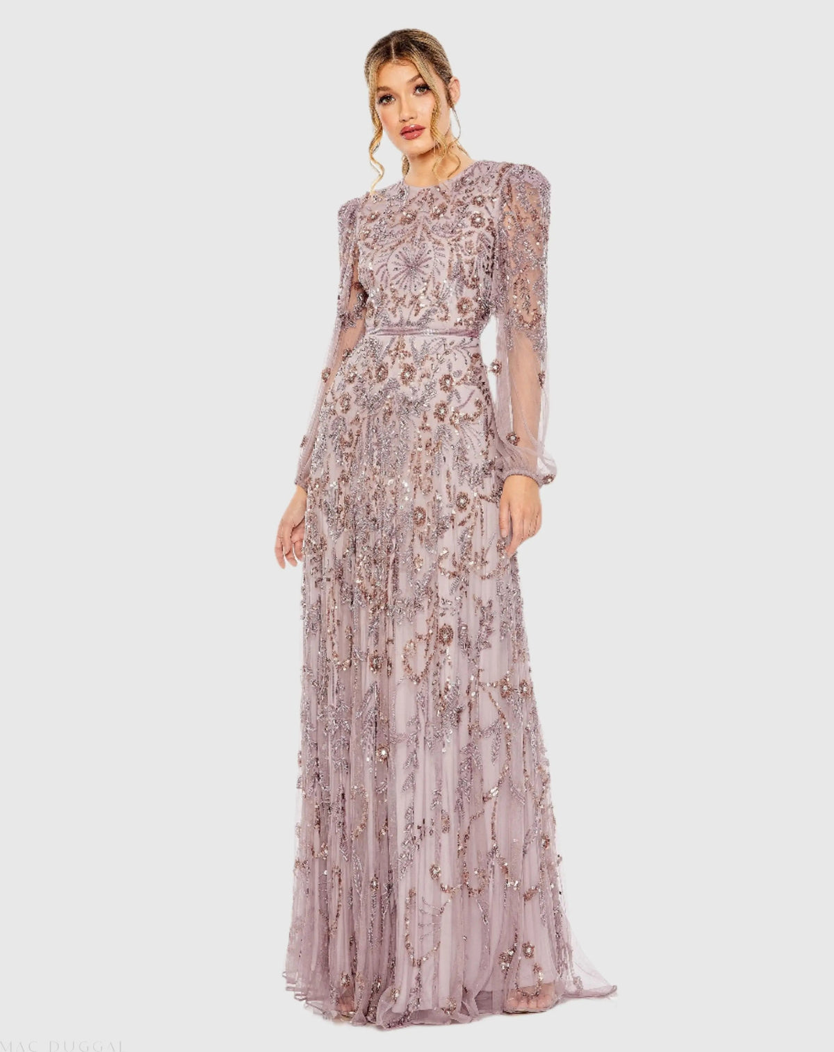 Women's Purple Dress - Red Sequin Mesh