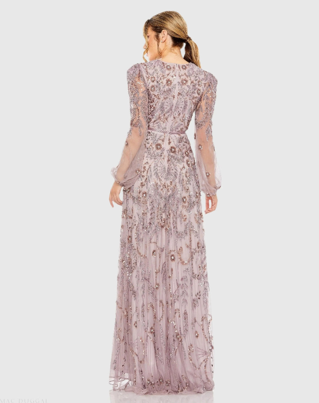 Women's Purple Dress - Red Sequin Mesh