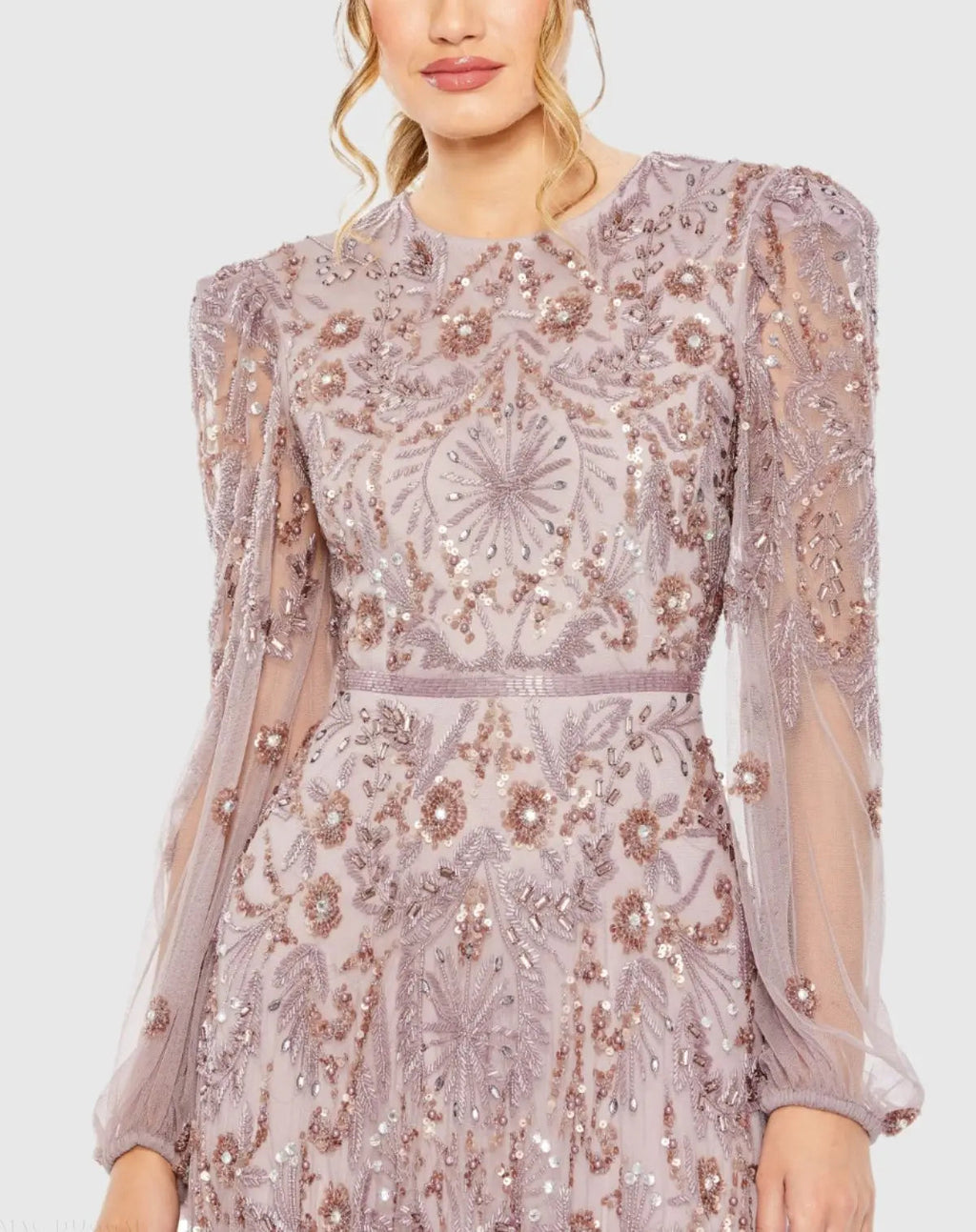 Women's Purple Dress - Red Sequin Mesh