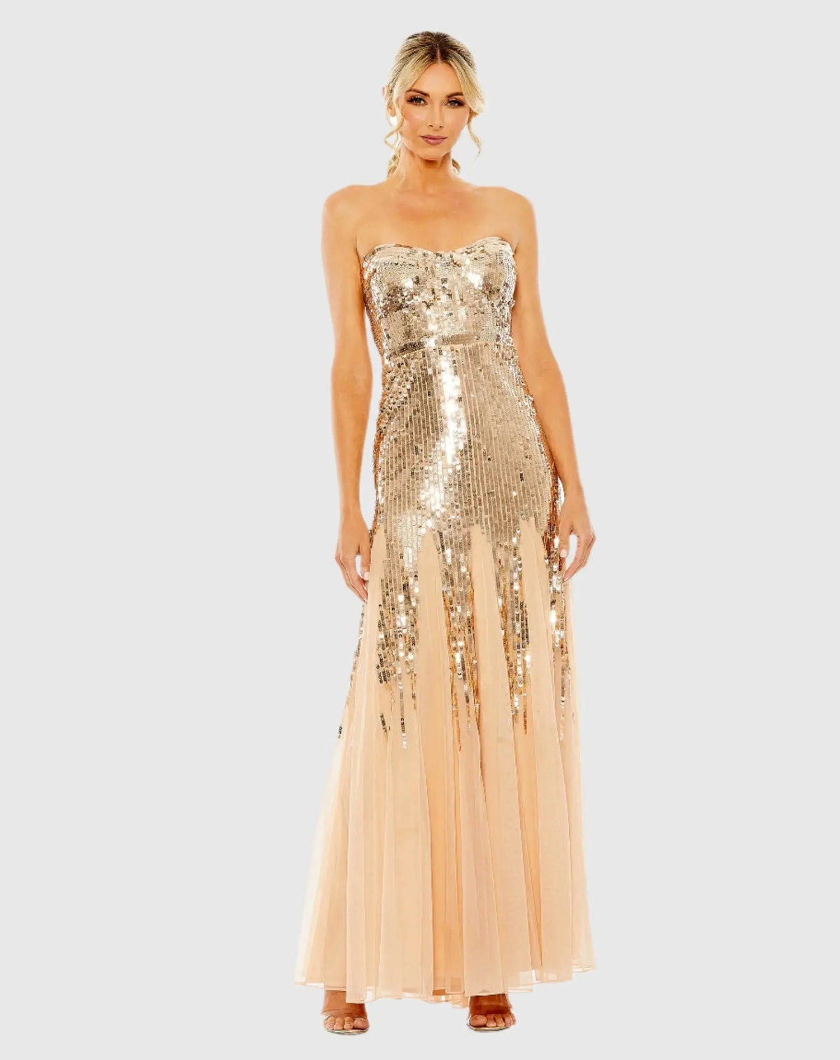 Women's Dress Sequin Sleeveless - Strapless Mesh