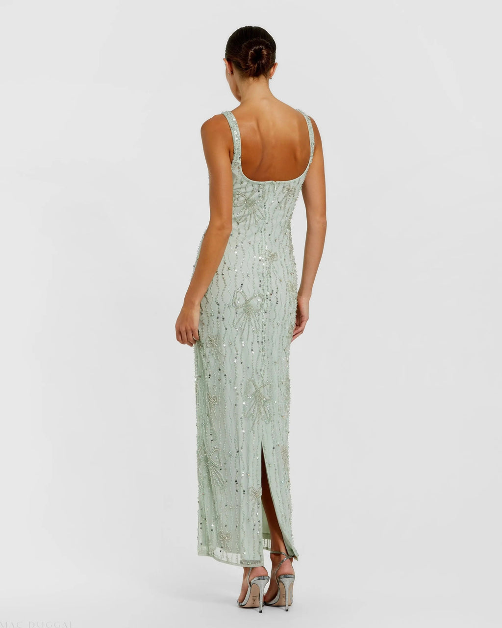 Women's Green Dress - Green Sequin Mesh
