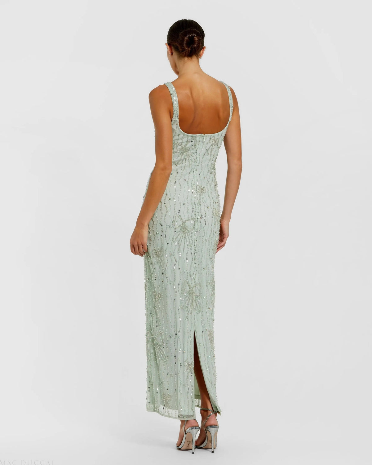 Women's Green Dress - Green Sequin Mesh