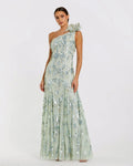 Women's Green Dress One Shoulder - 94151