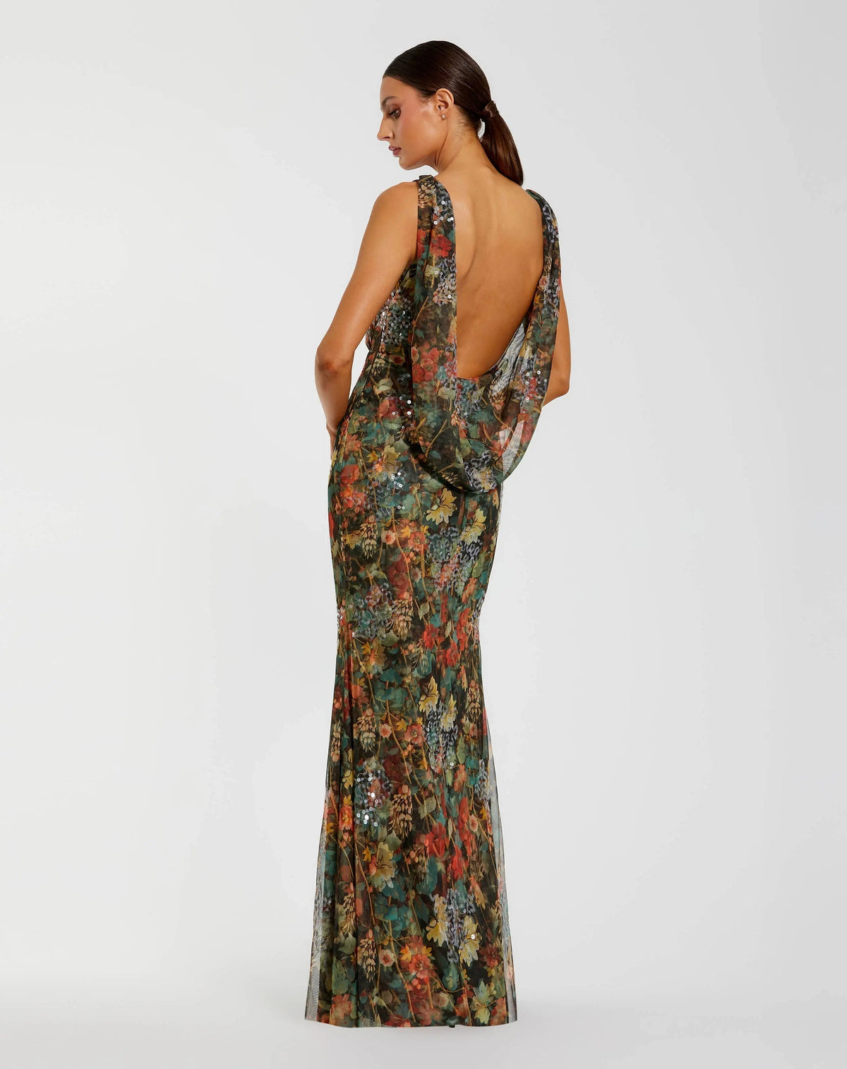Women's Dress Floral - Sequin Ruched