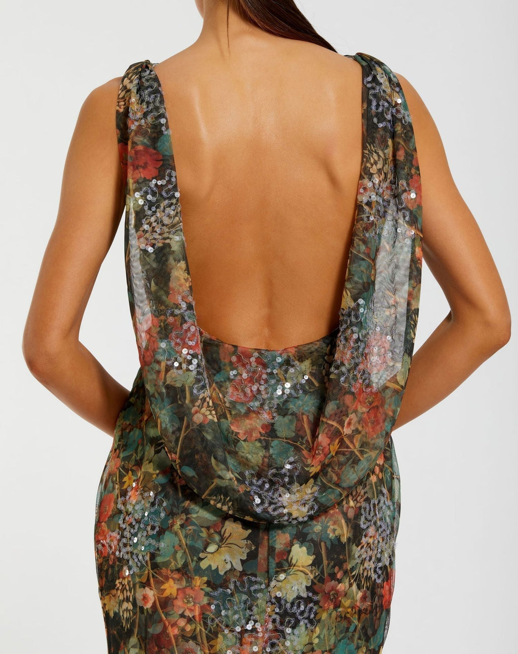 Women's Dress Floral - Sequin Ruched