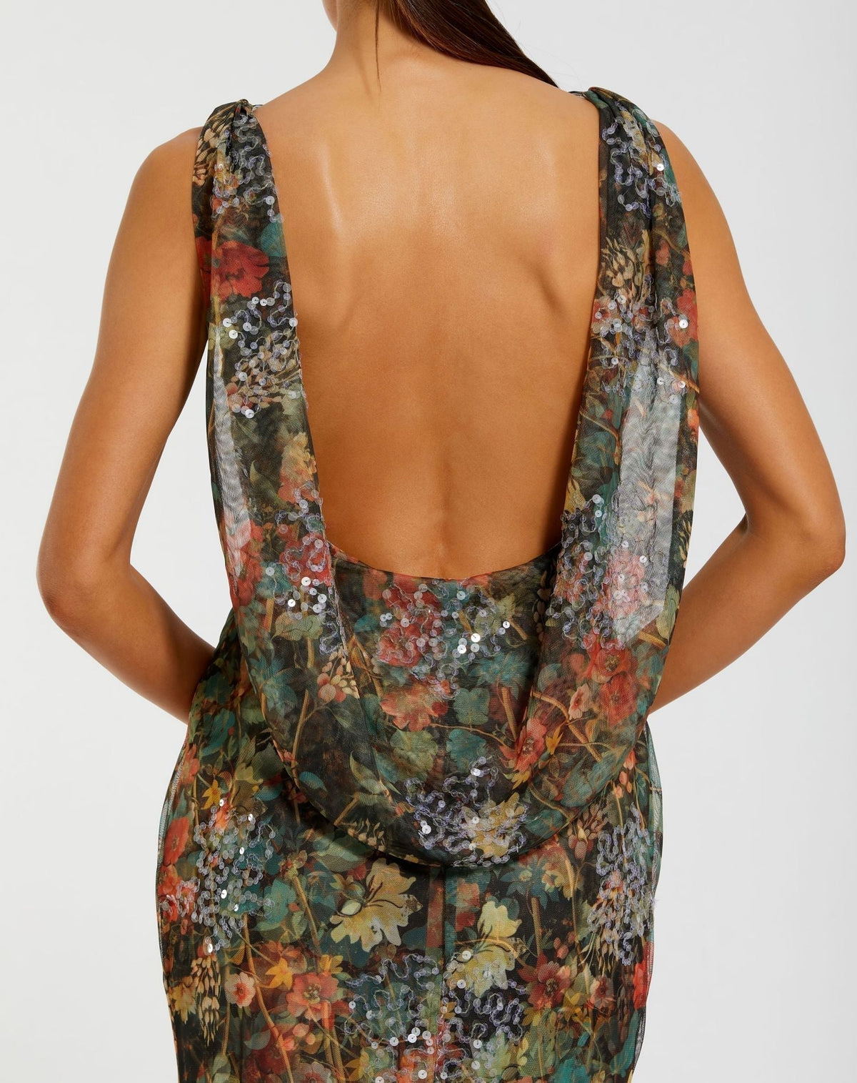 Women's Dress Floral - Sequin Ruched