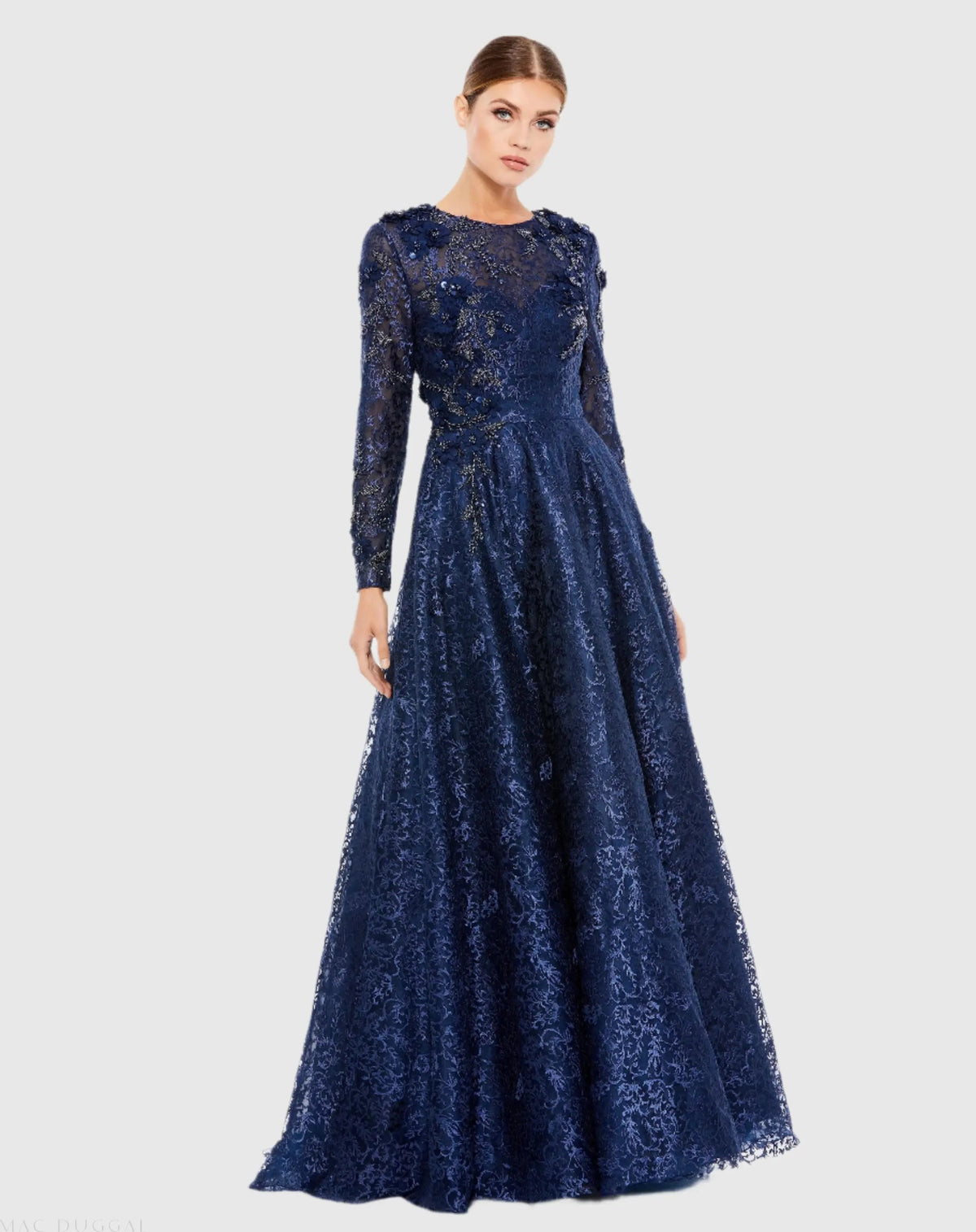 Women's Navy Dress - Blue Lace Floral