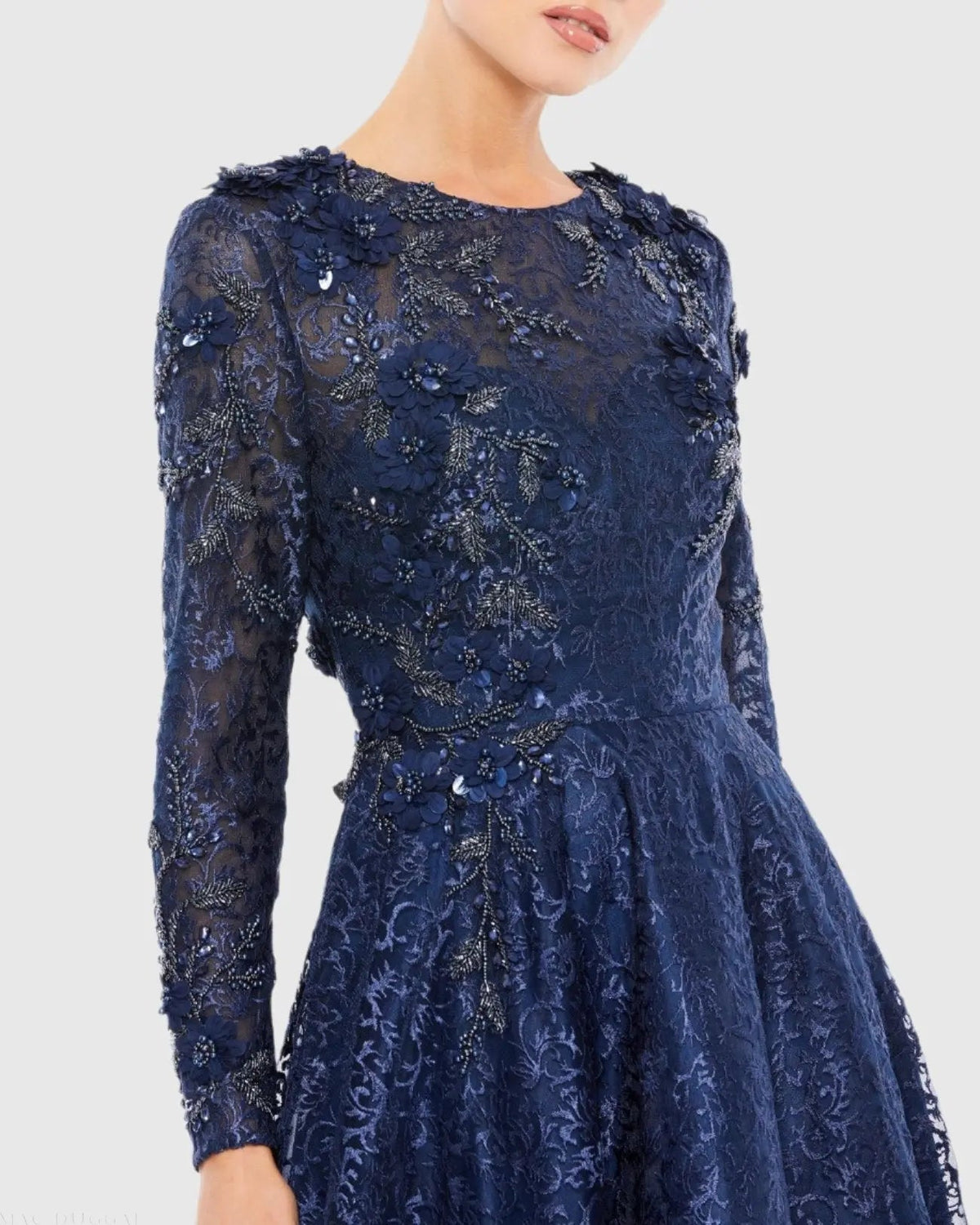 Women's Navy Dress - Blue Lace Floral