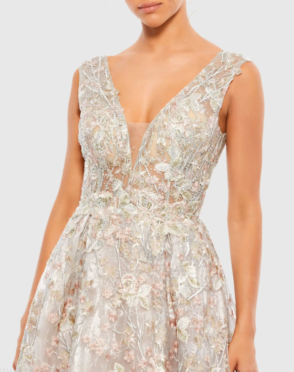 Women's Silver Dress Floral