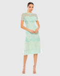 Women's Green Midi Dress - Green Sequin
