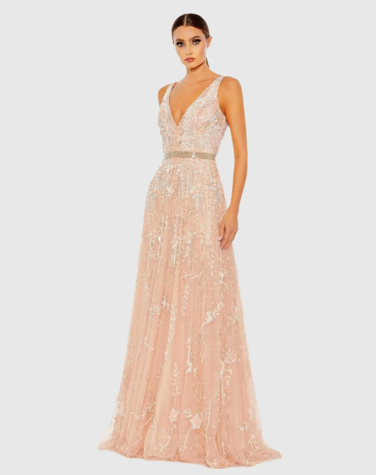 Women's Pink Dress Sleeveless - Black Sequin