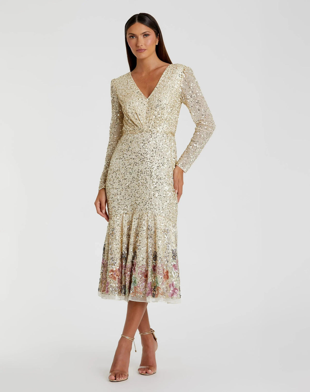 Women's Dress - Tea Length - Sleeve Tea Length