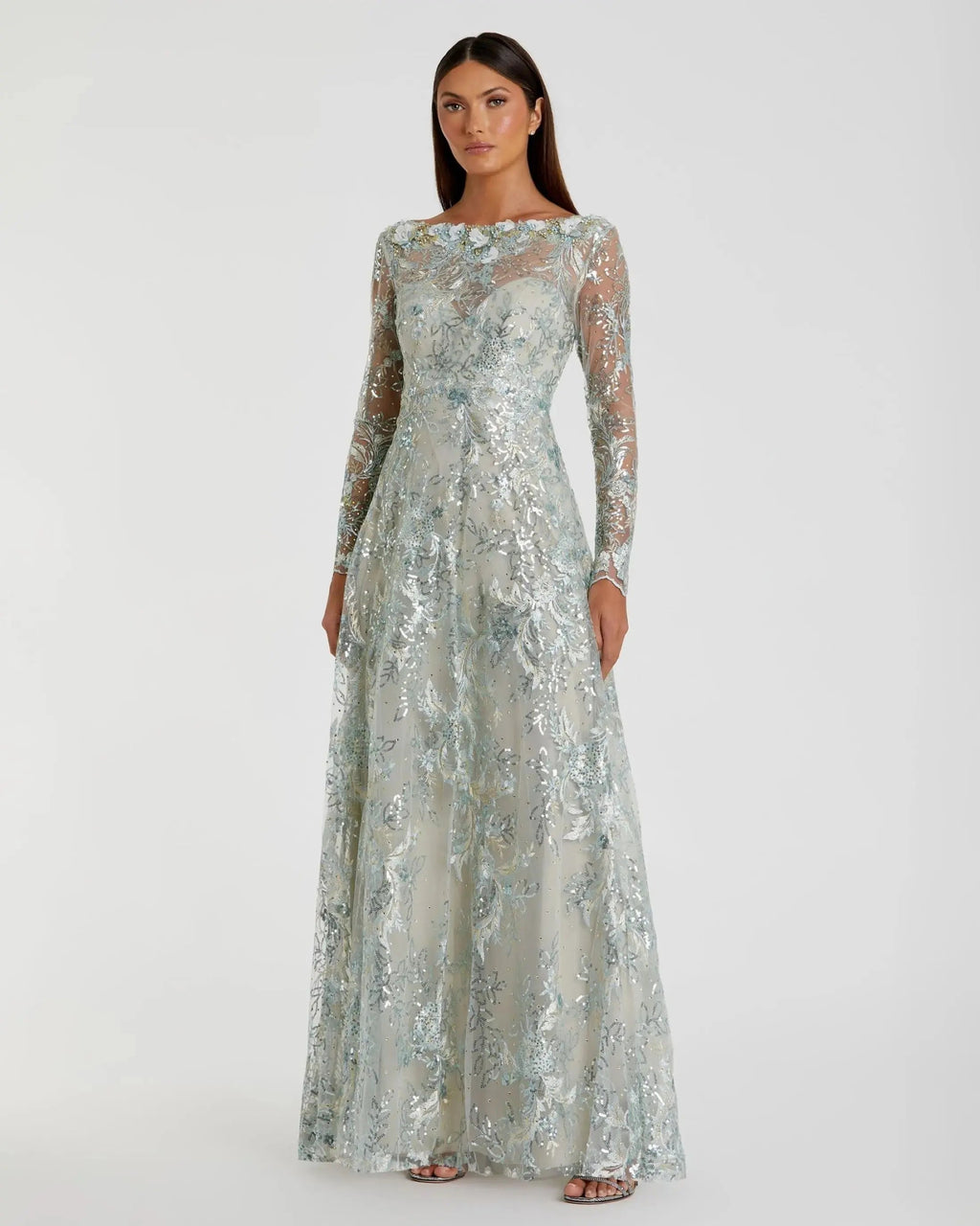 Women's Green Dress Floral - Green Sequin