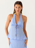 Ashlea Tie Front Top - Periwinkle