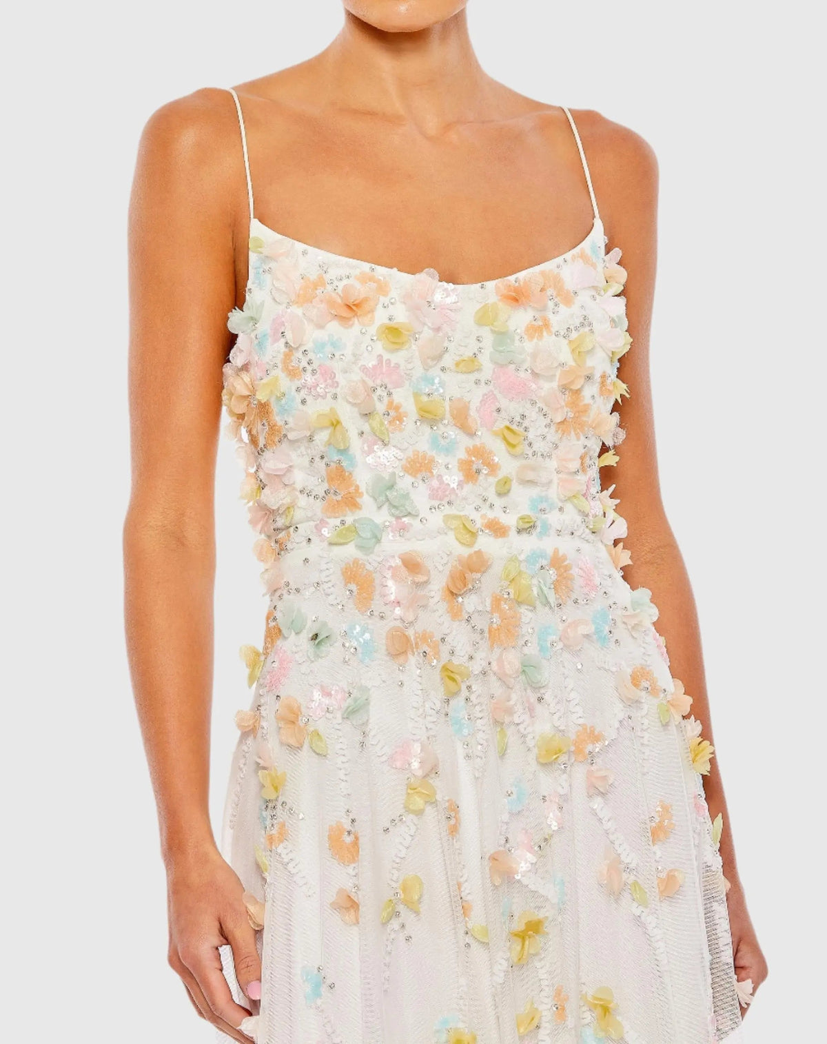 Women's White Dress Lace - White Sequin Floral