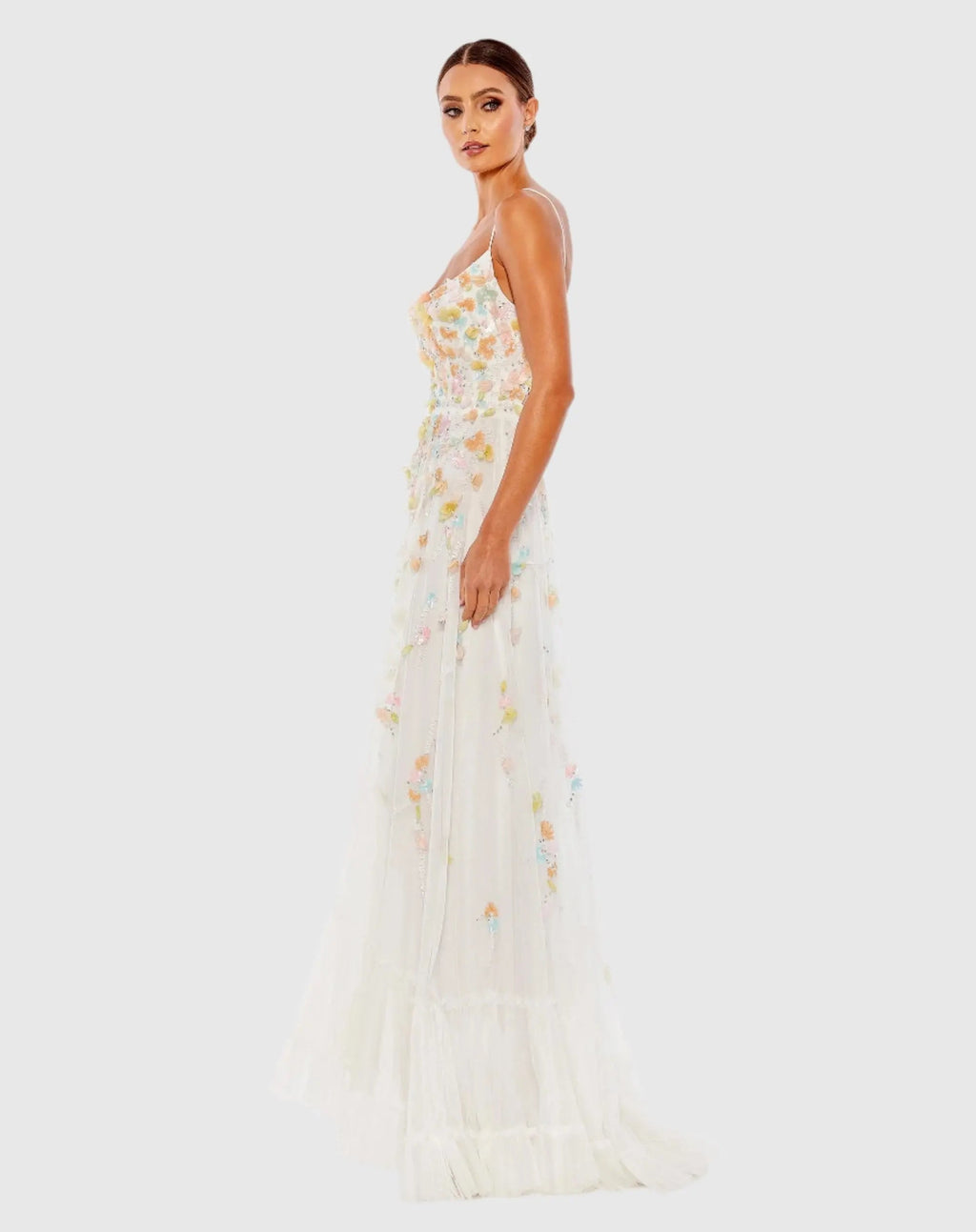 Women's White Dress Lace - White Sequin Floral