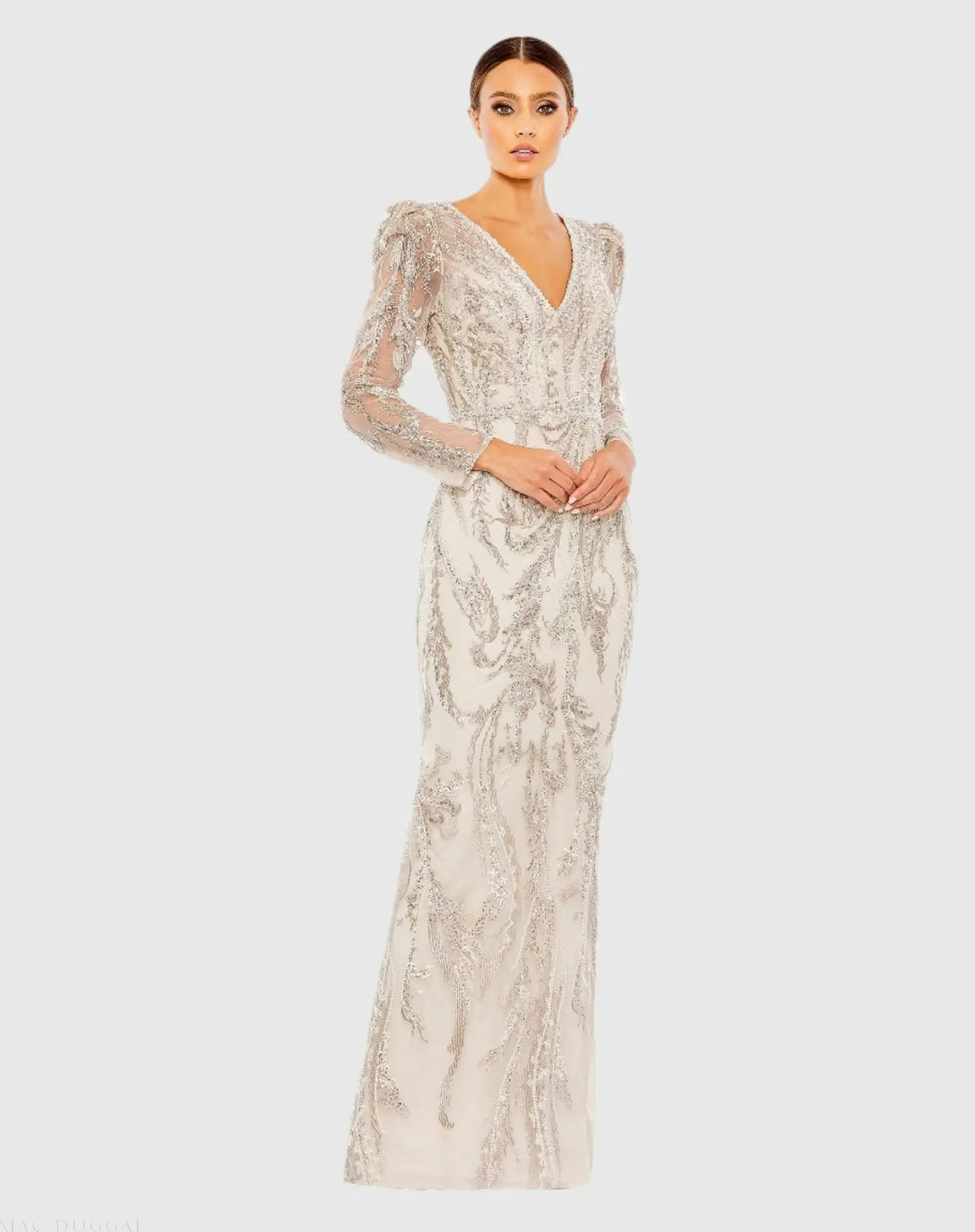 Women's Dress - Neck Gown - V Neck Gown