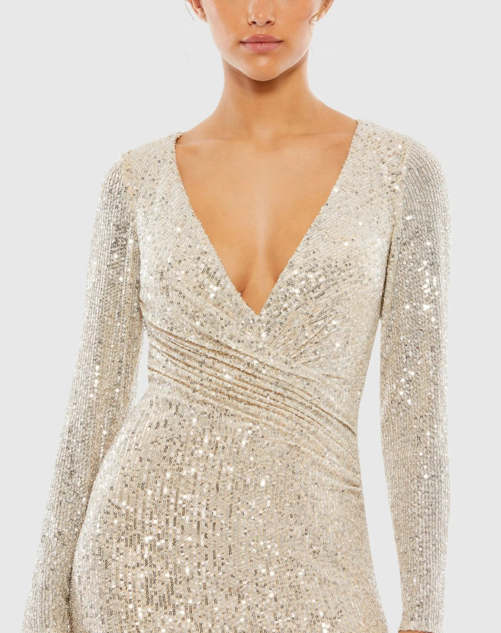 Women's Beige Dress Sequin - Beige