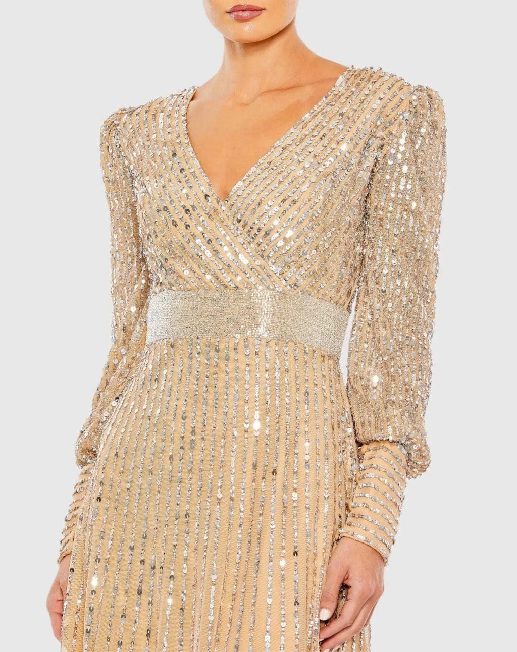Women's Beige Dress Sequin - 5720
