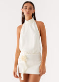 Birdie Halterneck Mini Dress - Ivory