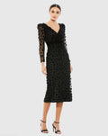 Women's Black Dress Velvet - Black Floral Mesh
