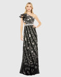 Women's Dress Lace One Shoulder - Sequin Floral