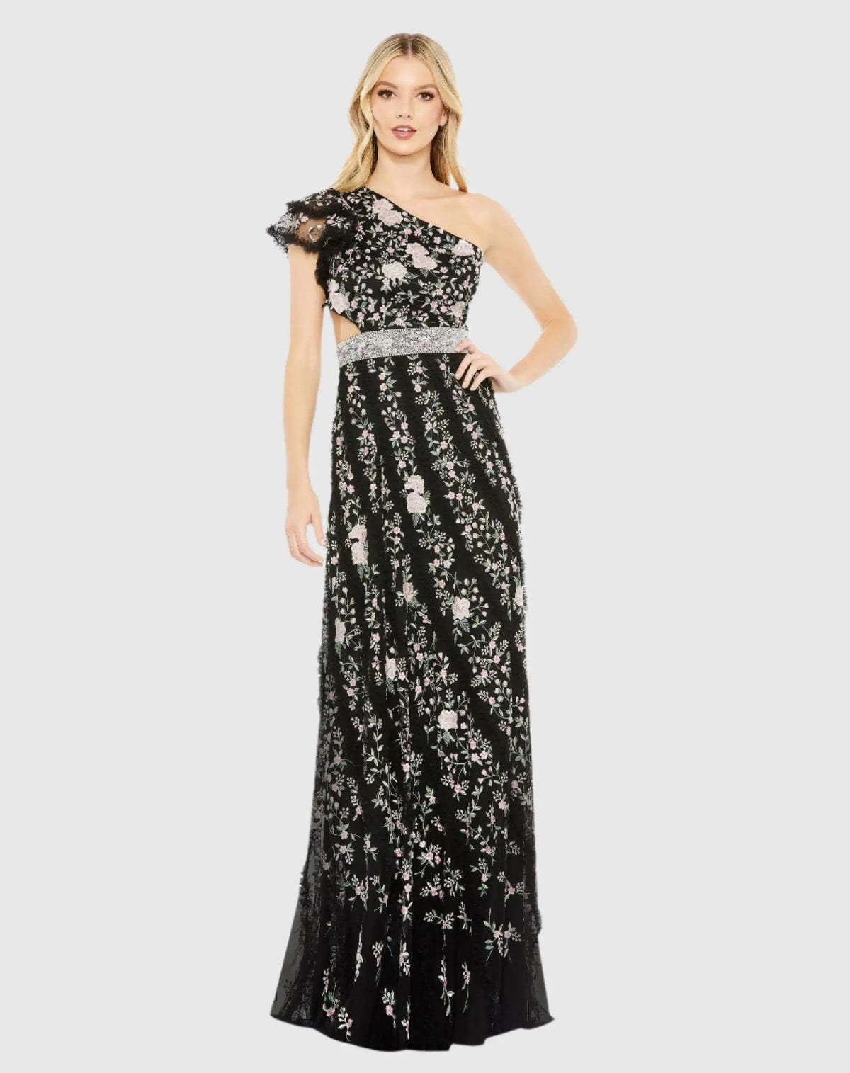 Women's Dress Lace One Shoulder - Sequin Floral