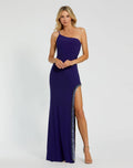 Women's Blue Dress One Shoulder - Blue Sequin One-Shoulder