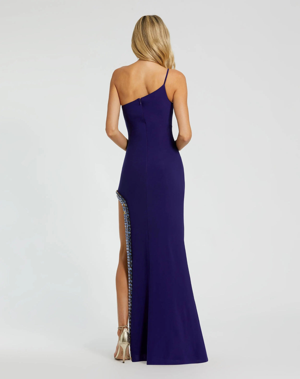 Women's Blue Dress One Shoulder - Blue Sequin One-Shoulder