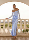 Burke Off Shoulder Maxi Dress - Blue