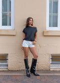 Coastline Mini Shorts - White Polka Dot