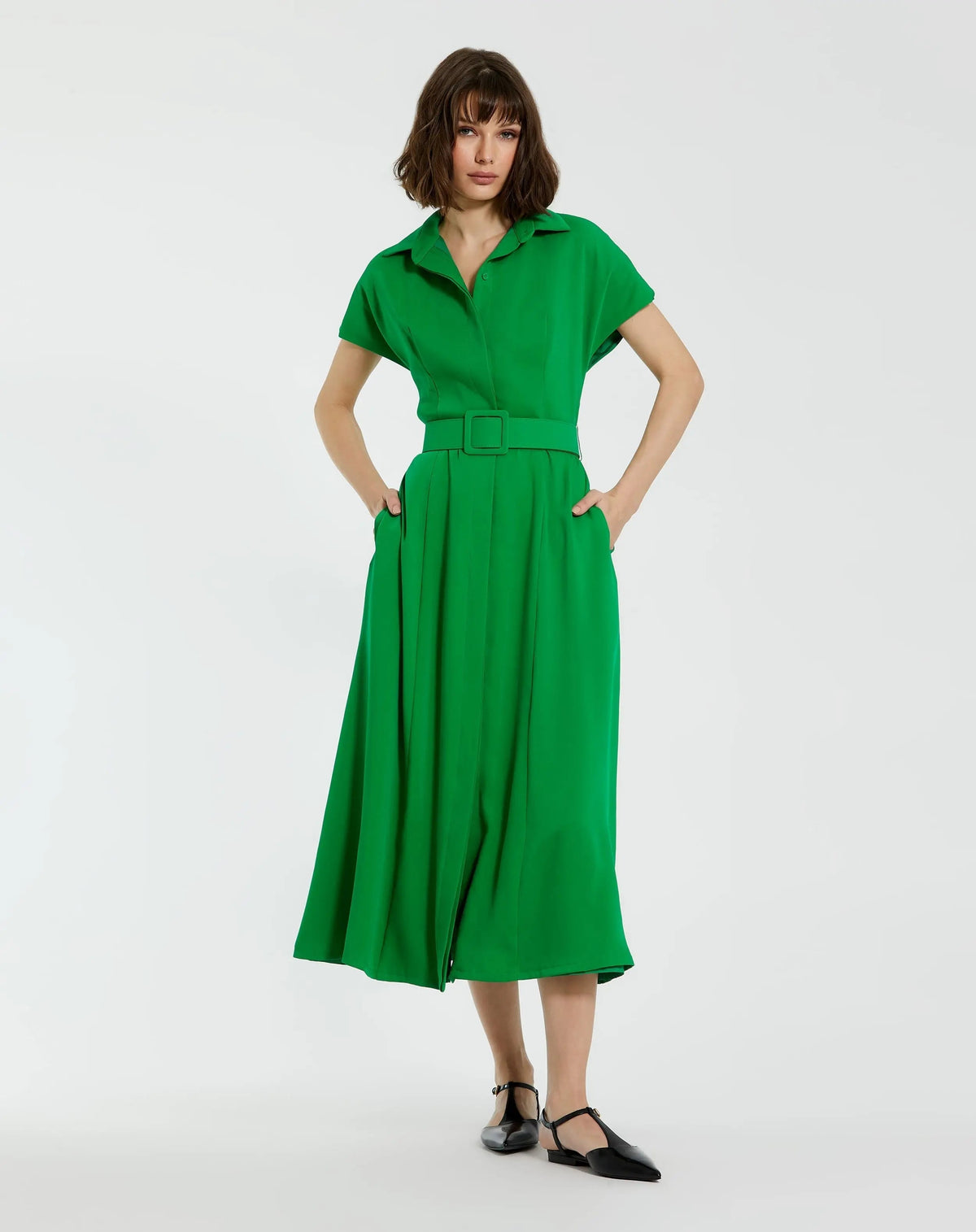Women's Green Midi Dress - 21000