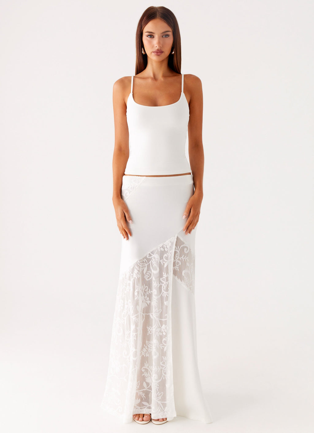 Dasie Lace Maxi Skirt - White
