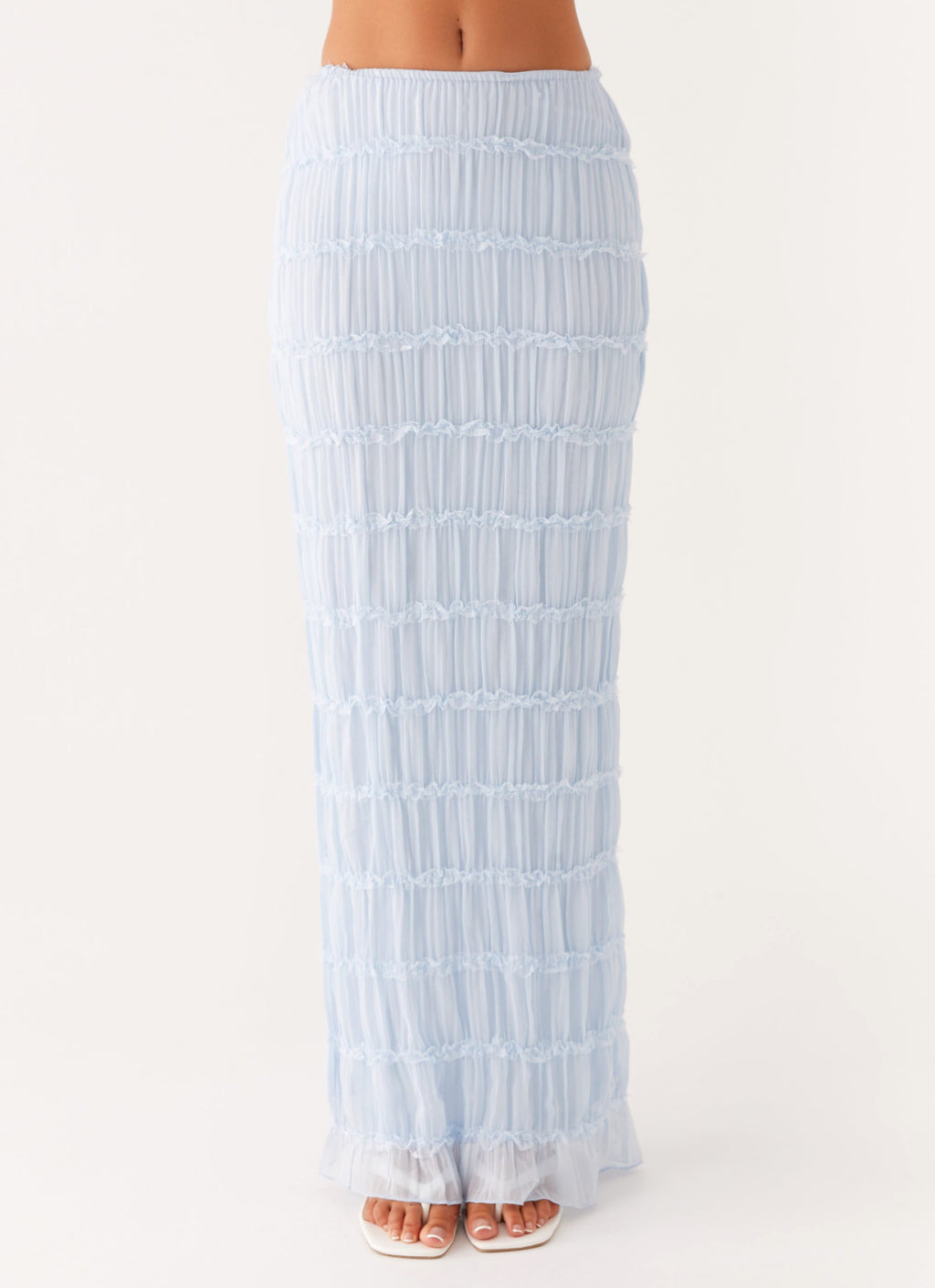 Daydreaming Low Rise Maxi Skirt - Blue