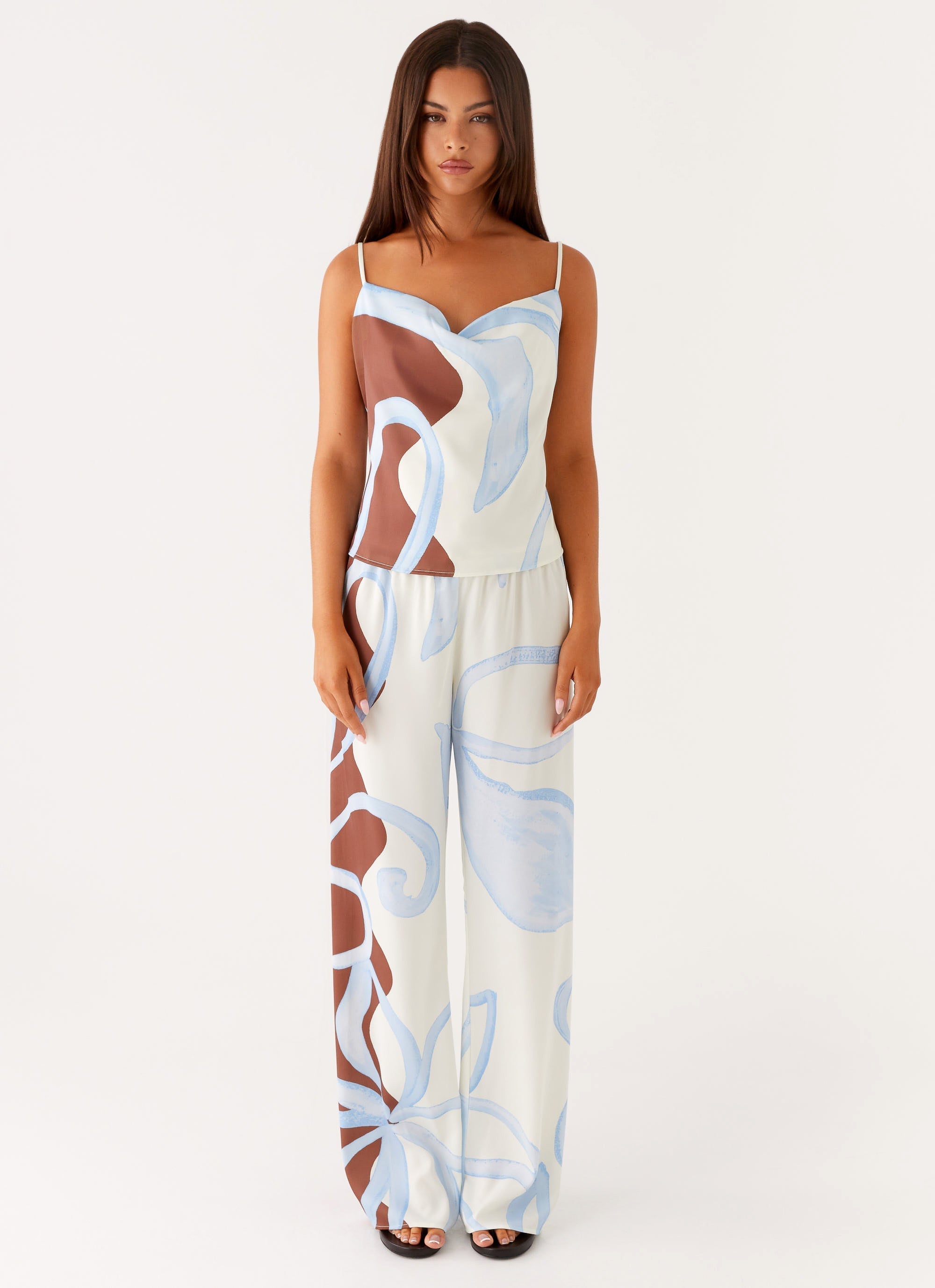 Deacon Low Rise Pants - Bloom Wave Print