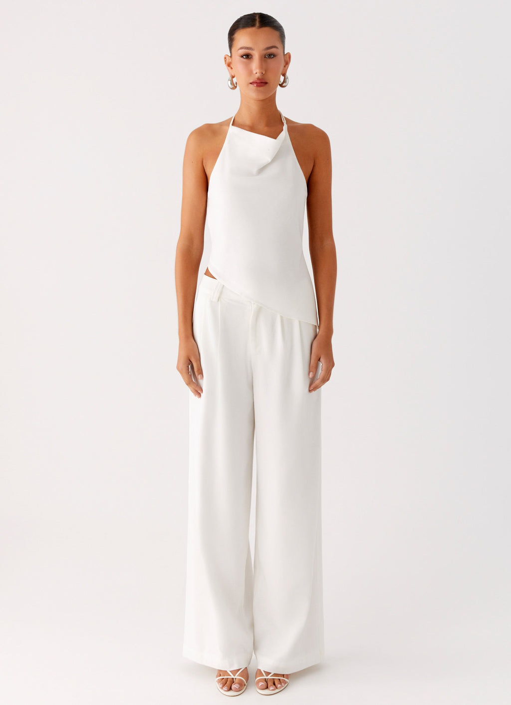 Delong Backless Linen Top - White