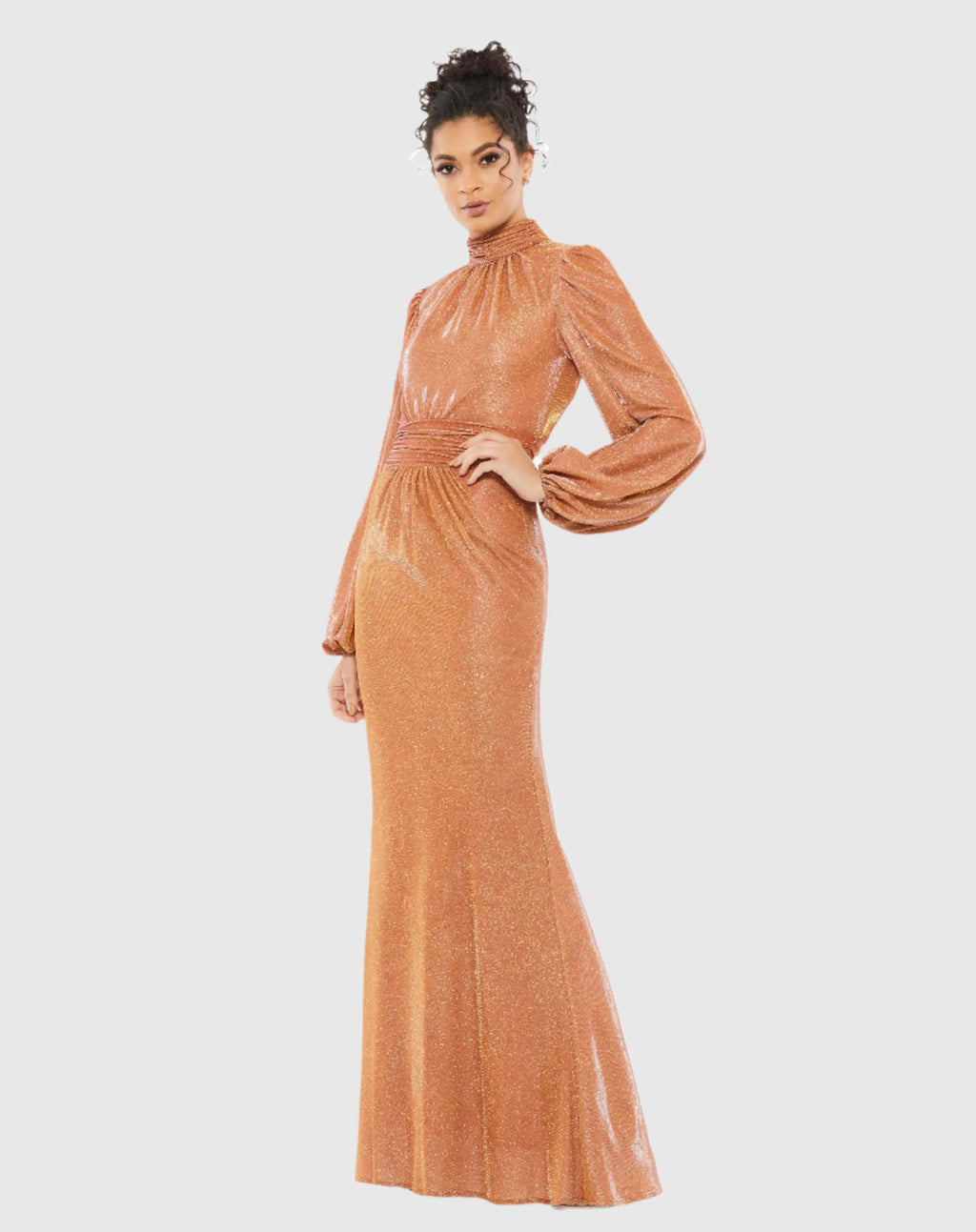 Women's Orange Dress - Orange Ruched