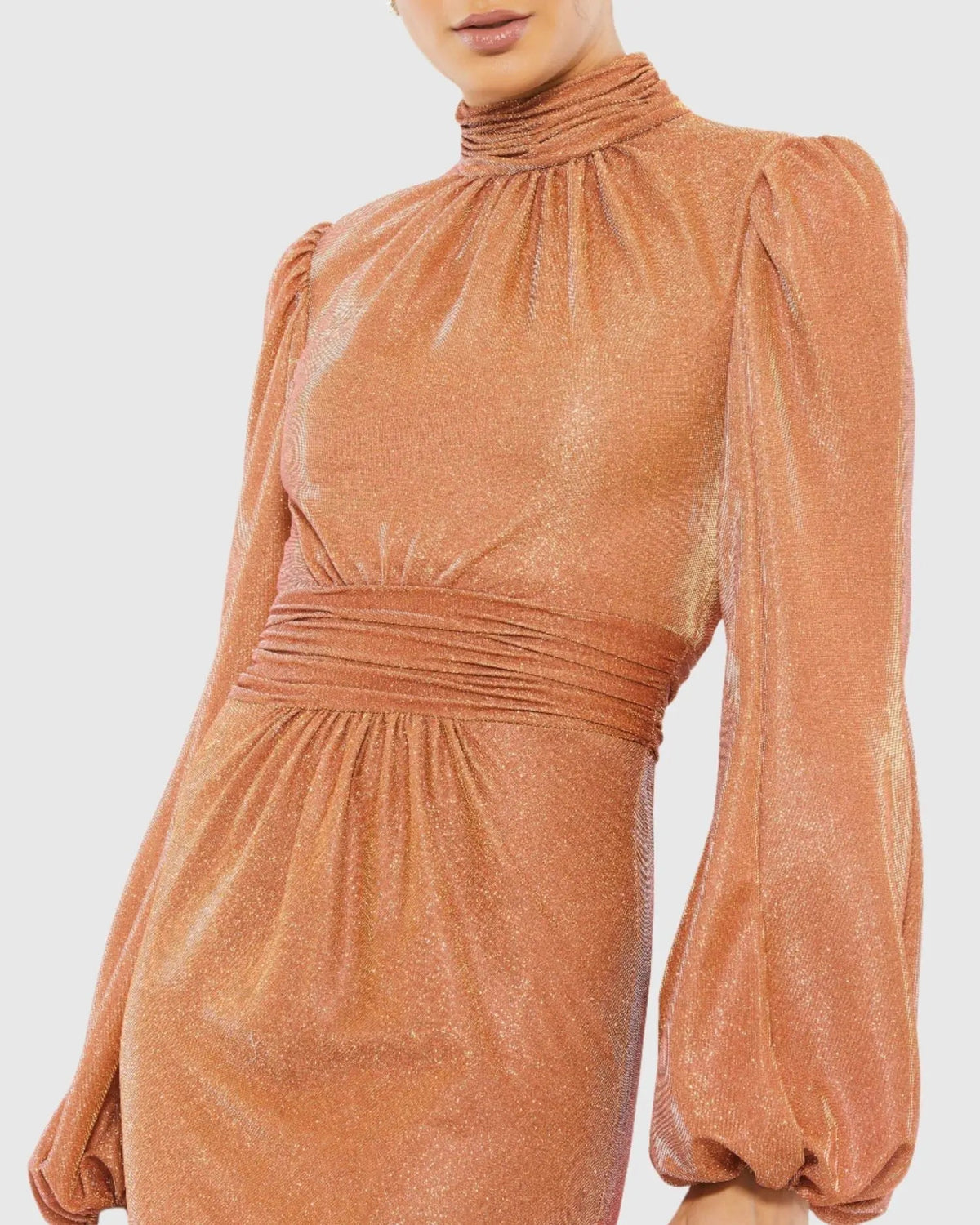 Women's Orange Dress - Orange Ruched