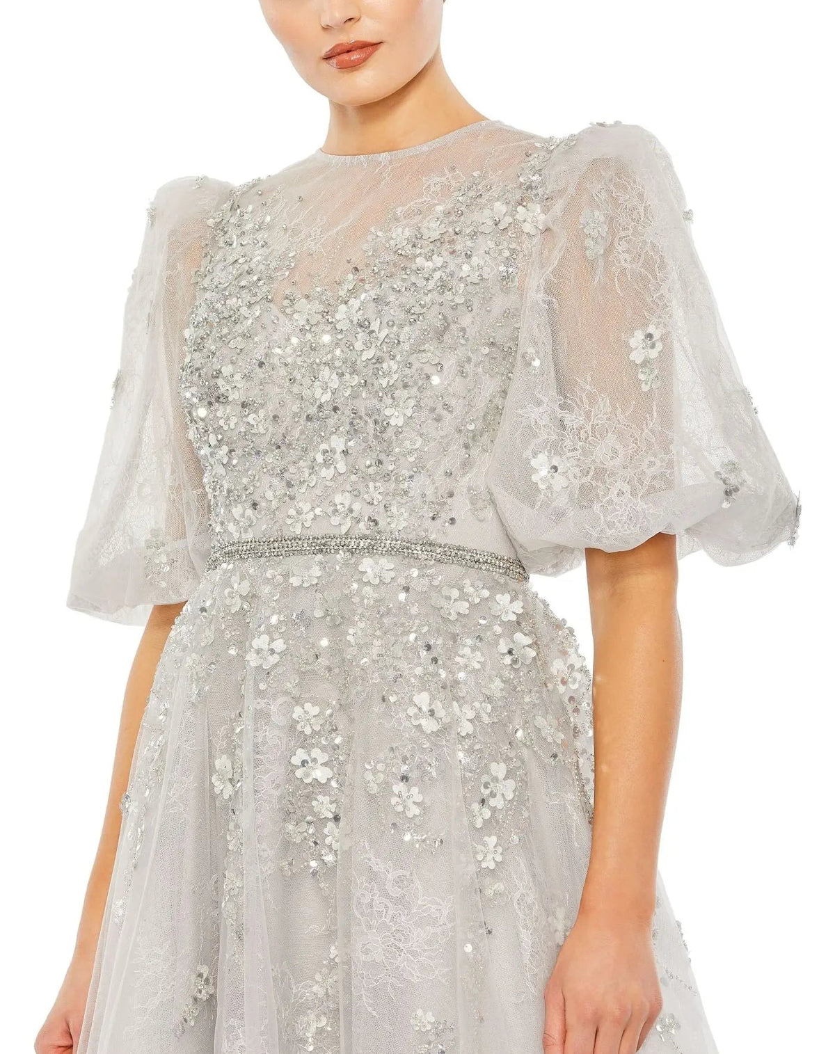 Women's Gray Dress - Gray Mesh