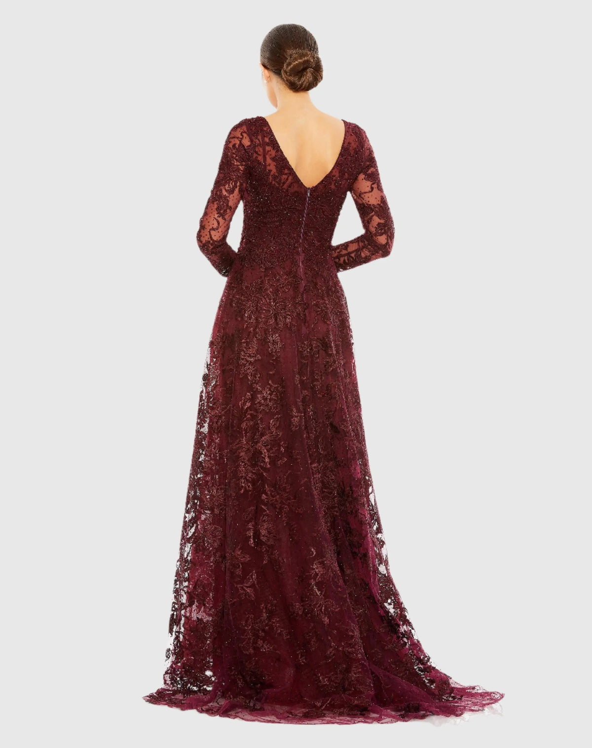 Women's Red Dress - Red Floral Mesh