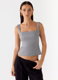 False Start Top - Smoke Grey