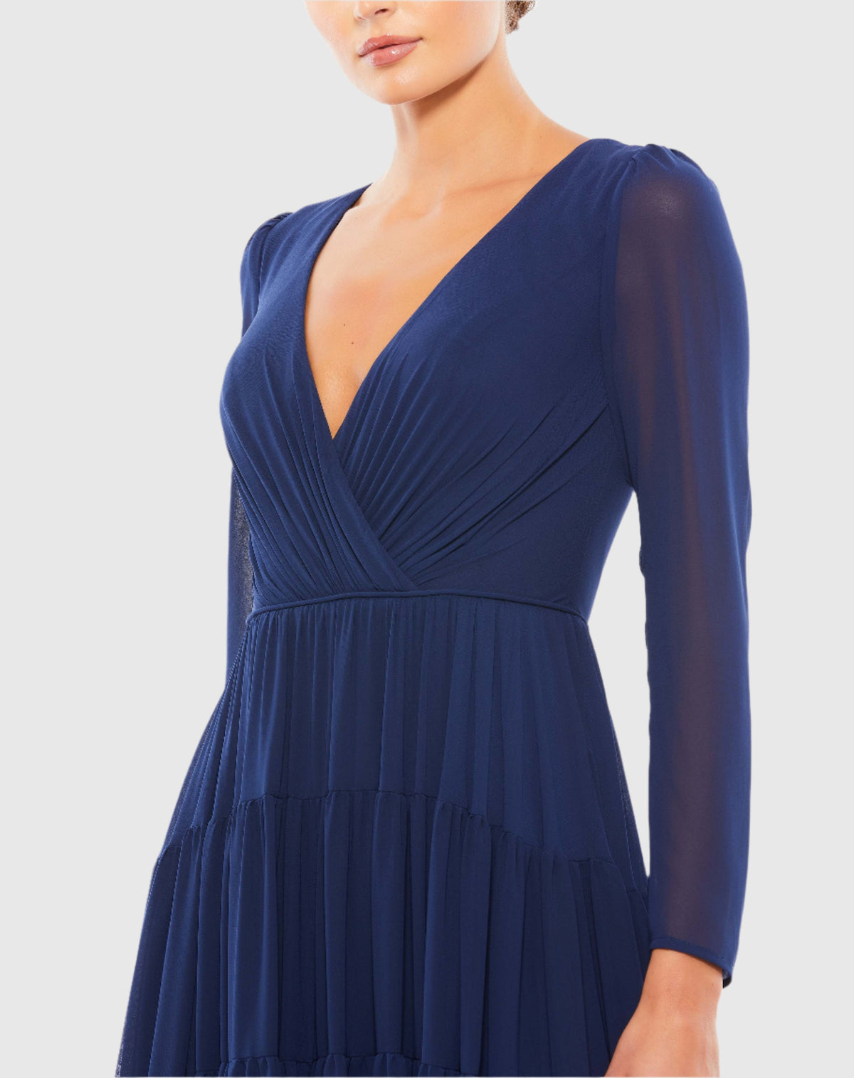Women's Navy Dress - Blue Ruffle Chiffon