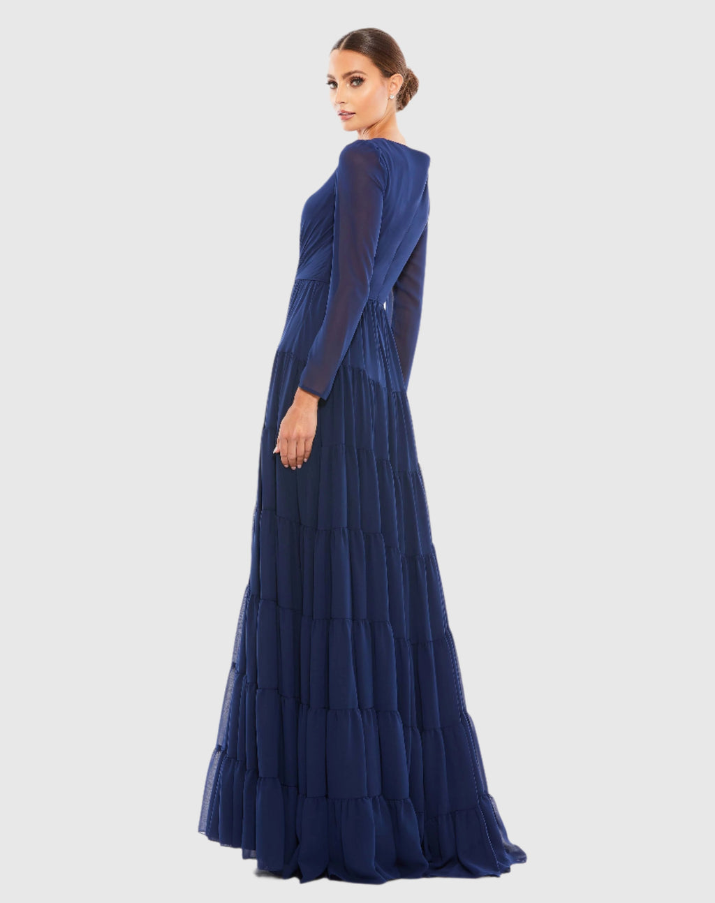 Women's Navy Dress - Blue Ruffle Chiffon
