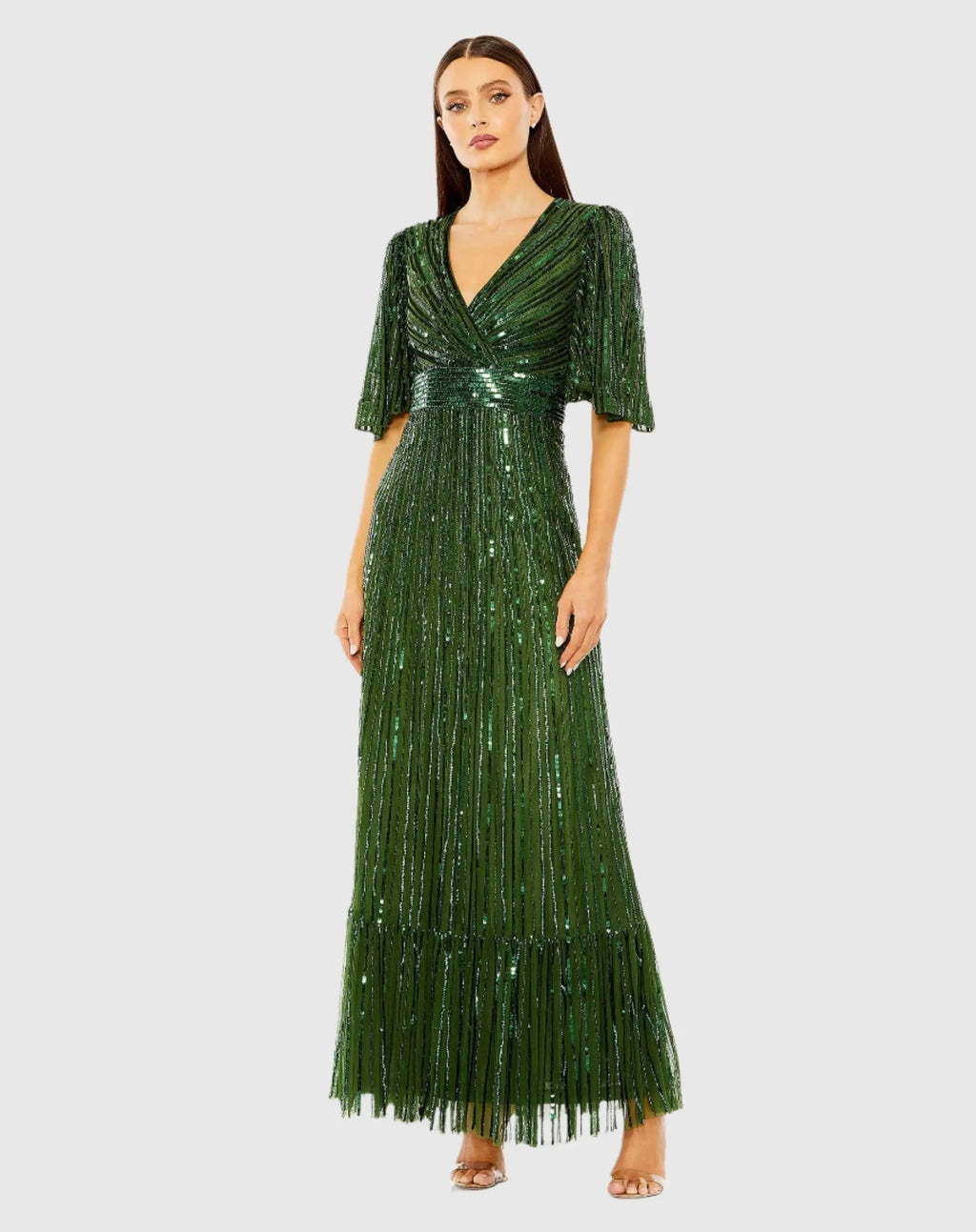 Women's Green Dress Sequin - Green Ruffle