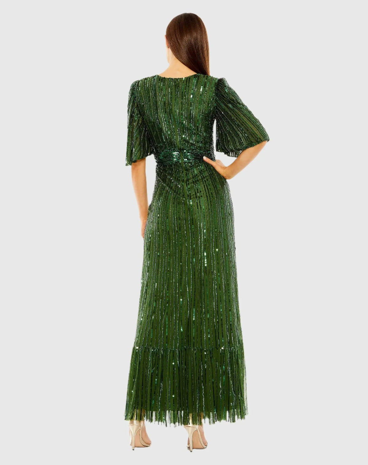 Women's Green Dress Sequin - Green Ruffle